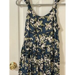 Free People Dear You Mini Shift Dress Sz Small Blue Floral Rayon Backless Short
